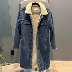 TNA Denim Coat with Sherpa Lining